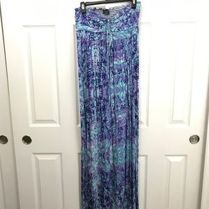 Patterned Bow Front Maxi Dress Strapless